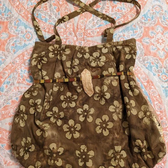 Peace Quilts Shoulder Tote Bag Tropical Fish and Floral Pattern - Picture 3 of 9